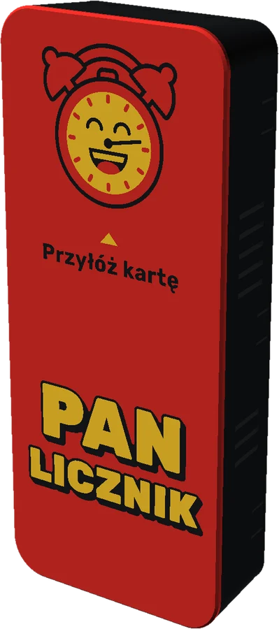 Czerwony czytnik kontroli dostępu Pan Licznik